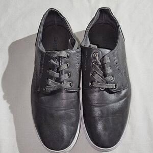 Elegant Gray Leather Men's Oxfords